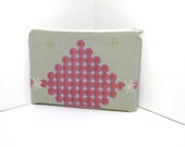 Small Zipper Pouch Purple and Orange Dots