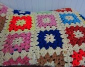 Vintage Granny Square Afghan/Lap Blanket/Sofa Blanket
