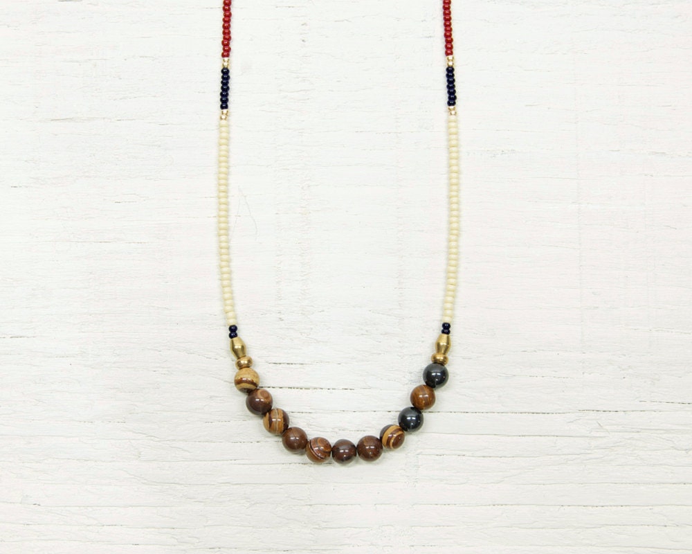 Beaded Gemstone Necklace // Seed and Stone No3 // Jupiter Jasper // One of a Kind
