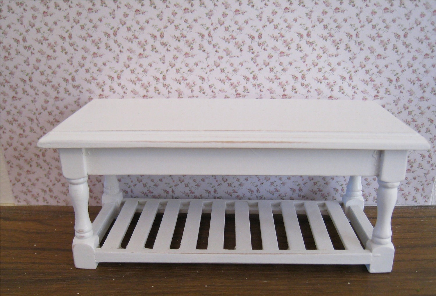 Table, shabby style, twelfth scale dollhouse piece