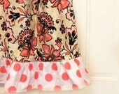 Pillowcase Dress - Pink, Red & Black Flowers size 7 ready to ship