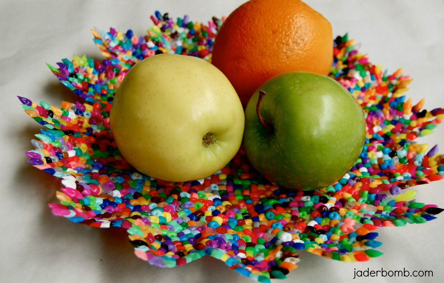 Beaded Plate- Homemade Decorative Plate - Perler Beads