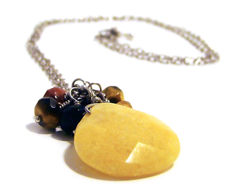 Reflections - Yellow Jade Tiger Eye Necklace