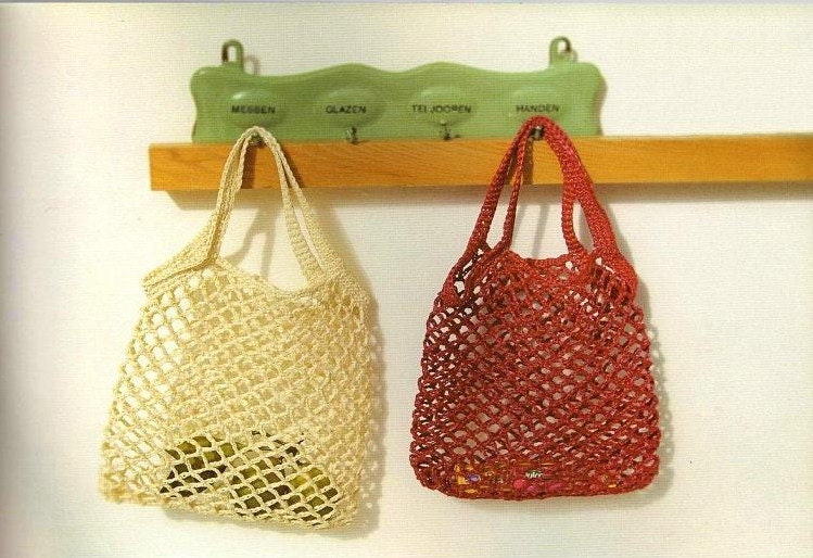 PDF pattern--crocheted Raffia bag, No. 207, spring summer bag