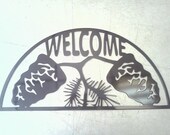 Steel Pine Cone Welcome Sign Metal Wall Art