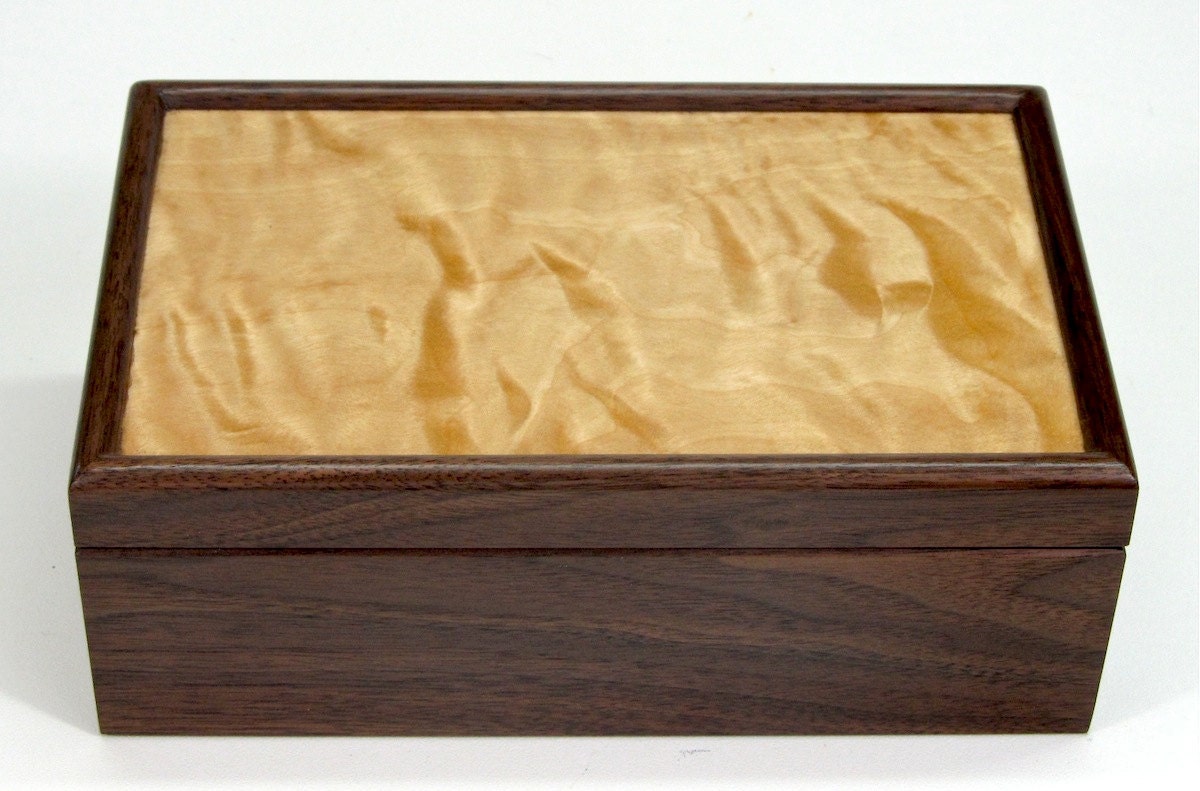 Black Walnut and Flame Birch Keepsake Box