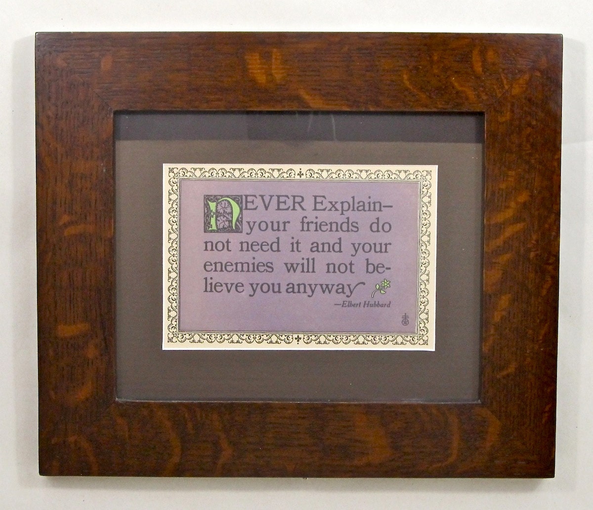 Framed Original Roycroft Motto ca. 1927