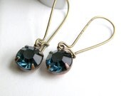 Sapphire Blue Rhinestone Earrings