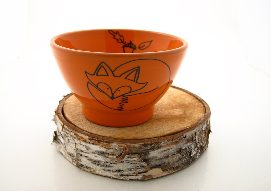 Fox Bowl Orange Great Wedding Gift for a woodland wedding