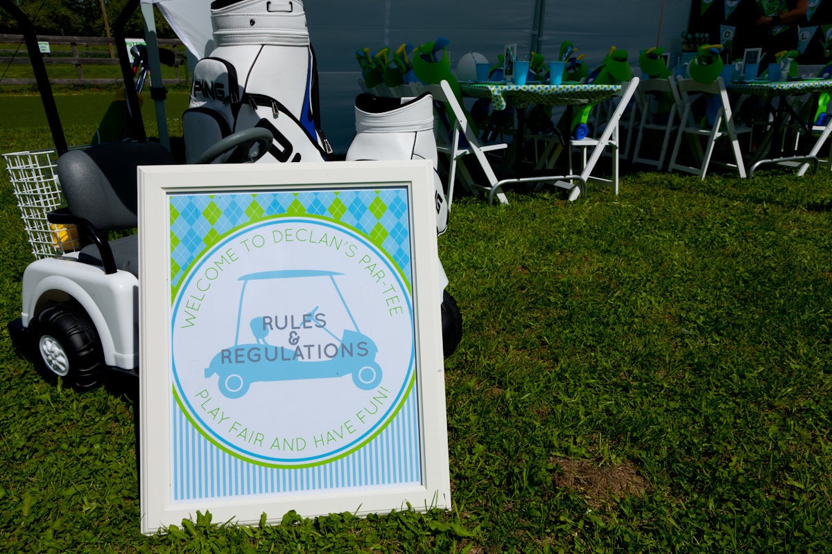 PREPPY GOLF Birthday Party - Rules and Regulations Party Sign - Customized Printable Party Sign