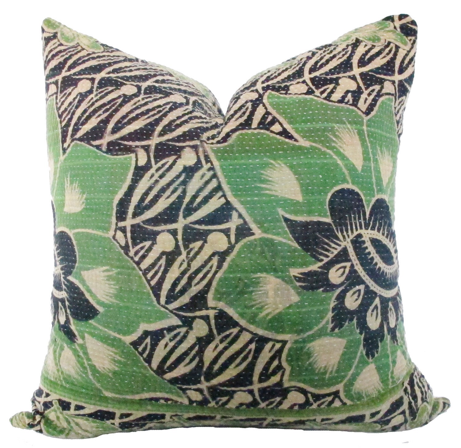 RESERVED for Maggie Vintage Kantha Quilt Pillow Cover - 22 x 22 - SecondStreetEast