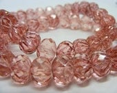 BLUSH Czech Pressed Fluted Glass Beads 9X6mm 10 each
