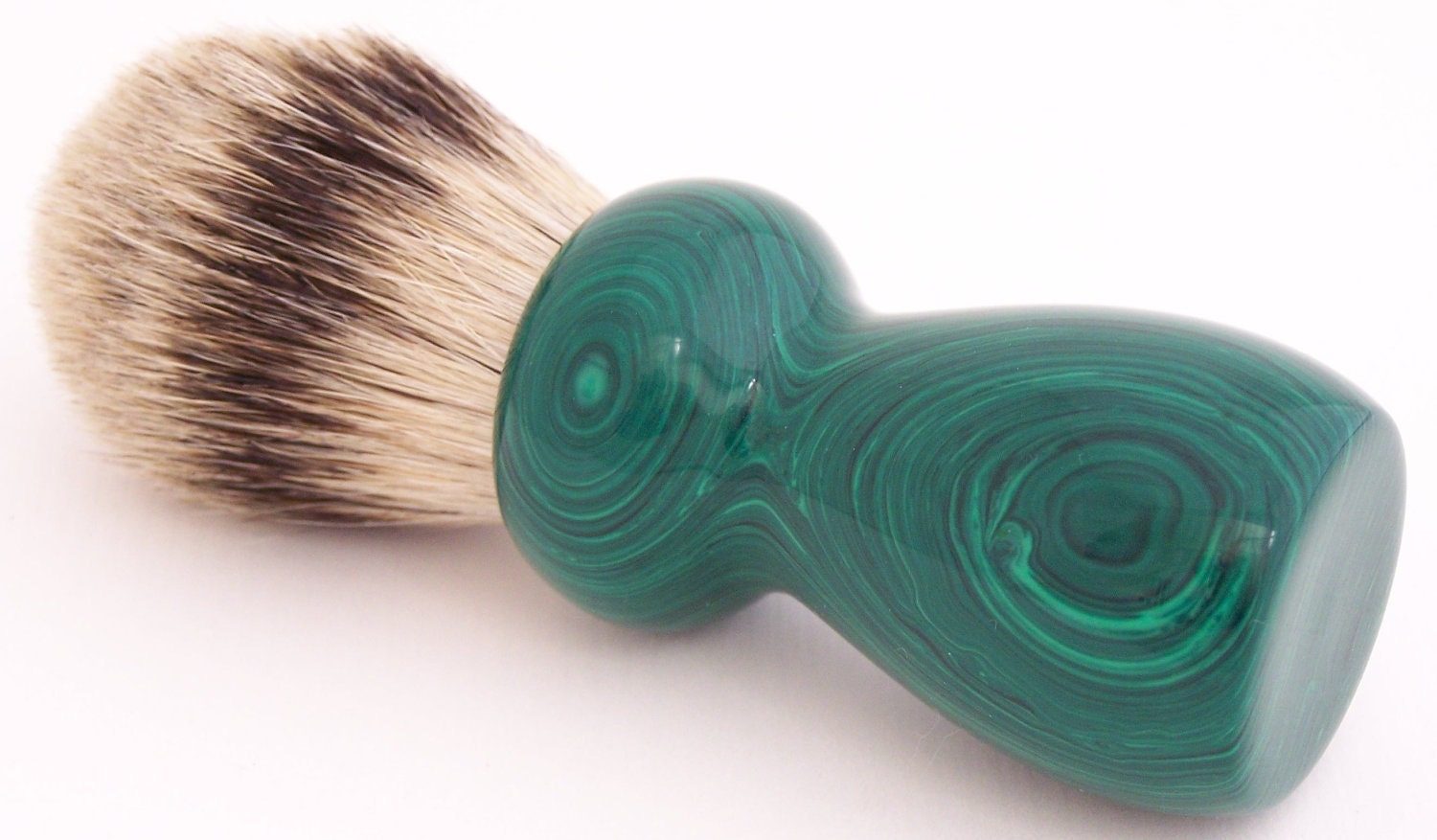 Malachite Tru-Stone 24mm Silvertip Badger Shaving Brush Handle (Handmade in USA)
