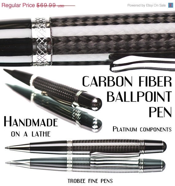 20% ALL PENS On SALE Now Handmade Carbon Fiber ballpoint pen  High quality Platinum components Professionally handcrafted for the pen colle