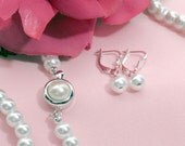 Classic Pearl Jewelry Set - Necklace, Earrings, Bracelet for Weddings or Special Occasions - Maggie
