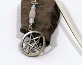 United with Gaia Bookmark w Rose Quartz and Pewter Pentacle