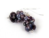 Drop Earrings - Amethyst, Purple, and Periwinkle Crystal, Pearl, and Glass