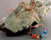 Ascension Chakra Necklace in Copper w a Rainbow of Crystals
