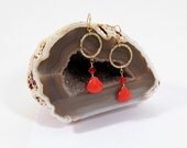 Tangerine Temptation Earrings - Wire Wrapped Faceted Stone and Crystal Dangles
