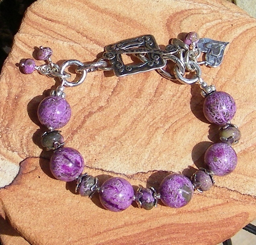 Stichtite Handcrafted Artisan Sterling Silver Bracelet