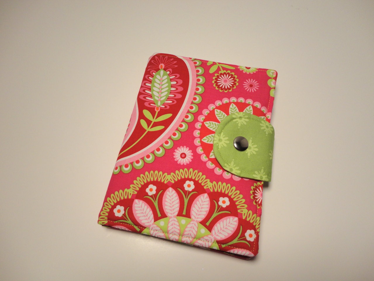 Kindle Cover, Pink and Lime Green Paisley Michael Miller Kindle Touch cover, Nook Cover, Kobo Cover, Free First Class Shipping
