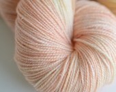 Hand Dyed Sparkle Sock Yarn - Superwash Merino / Nylon 438 Yards - Marmalade Apricot in Beige Ivory Peach Gold