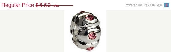 30% CEARANCe SALe and FREe SHIPPING   EUROPEAn bead Pink Rhinestone Charm PBSS029