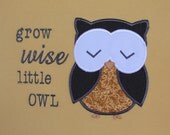 Grow Wise Little Owl Embroidered Art, advice and sentiments series
