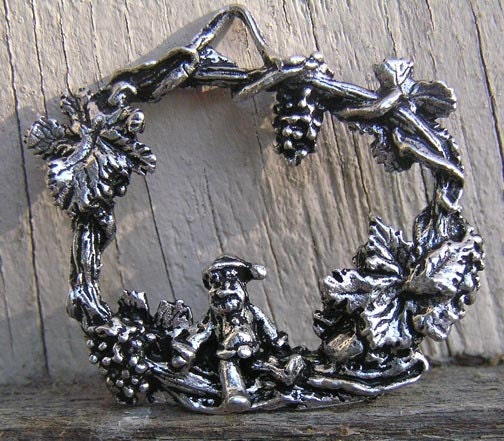 Santa and Grape Vines Ornament