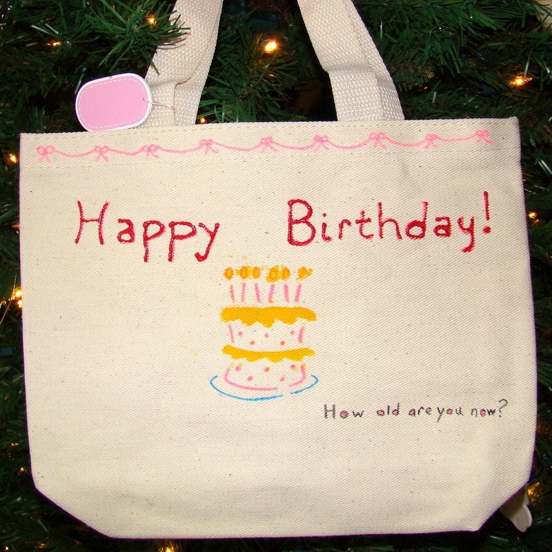 gift bag Happy Birthday Cake tote