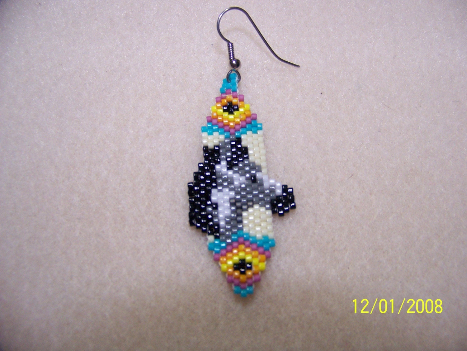 Beautiful Painted Pony Feather Earrings