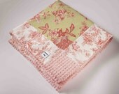 Pink Flower Toile Baby to Toddler Chenille Stroller Blanket