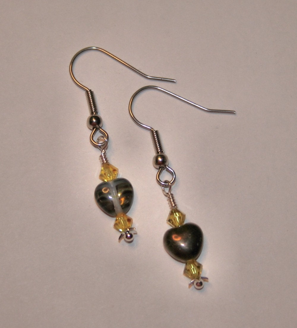 Lampwork Heart Earrings