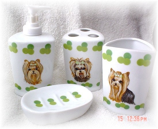 Custom Bathroom Accessory Set of Three
