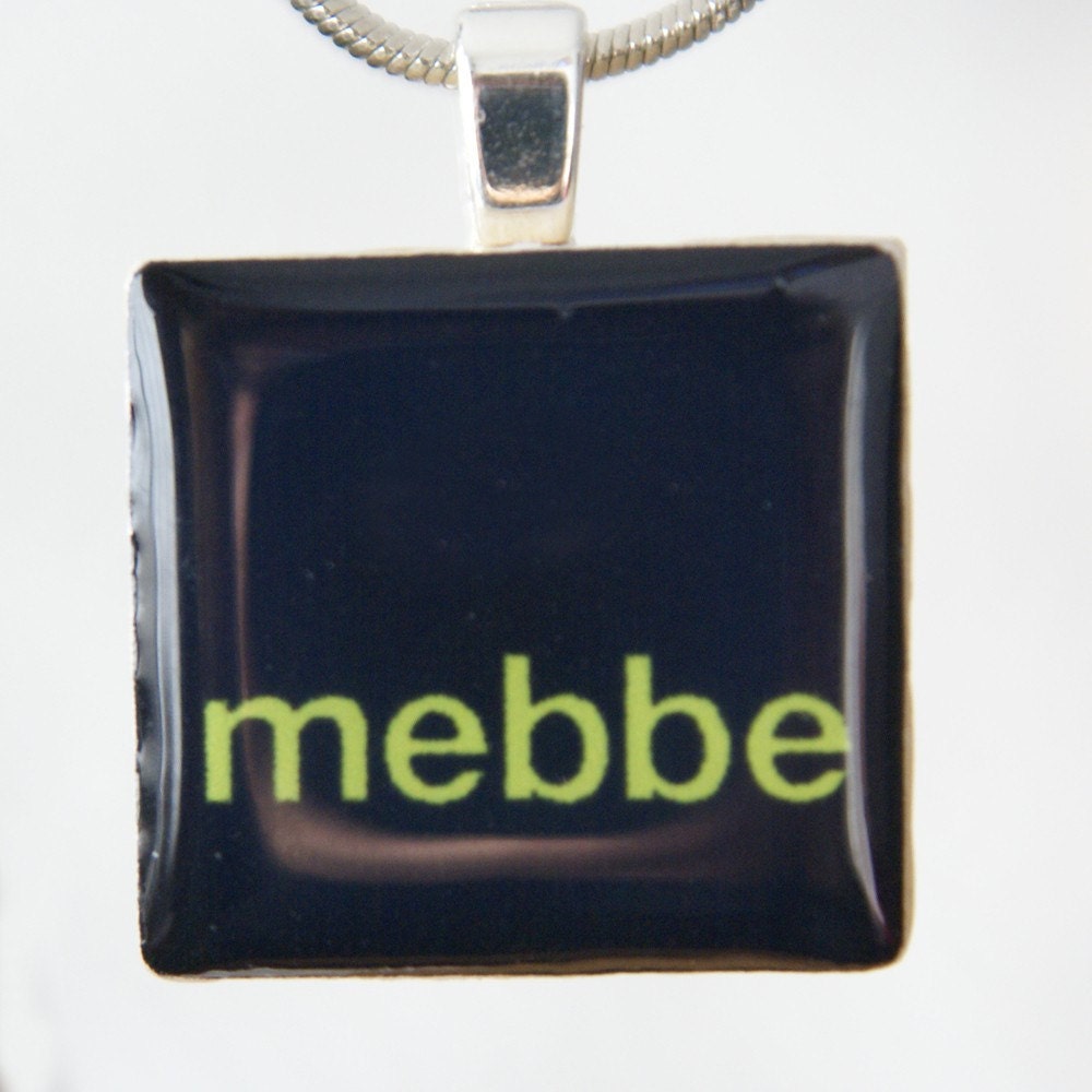 ModJess---Scrabble Tile Pendant---WoW--mebbe--Black