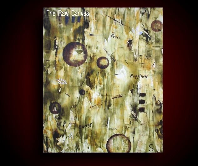 SALE -- The Raw Canvas Gallery - Original Painting Artwork Abstract Large Encaustic Zen 20 x 24