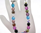 Handmade Multi-Colored Firepolish  Bead Bracelet