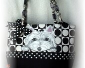 Custom West Highland White Terrier Hand Painted Handbag