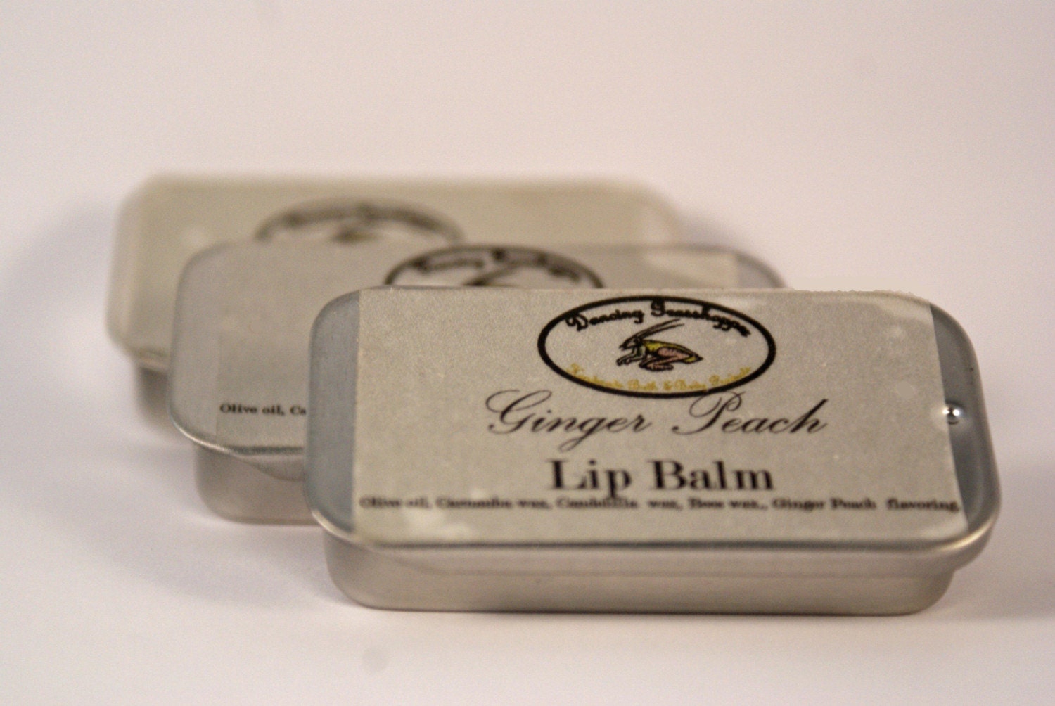 Vegan Ginger Peach Olive Oil Lip Balm in Classic Tin