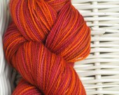 Rosie O superwash merino fingering weight sock yarn orange