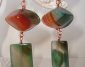 Agate Earrings - ON SALE  - Green Acres Earrings down from 48.00