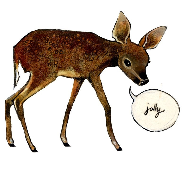 SALE - - OVER 25 % OFF - Jolly Deer - Giclee - Print
