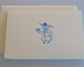 Letterpress Bunny with a Bouquet note card
