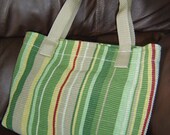 Stylish Medium Sized Striped Tote Purse