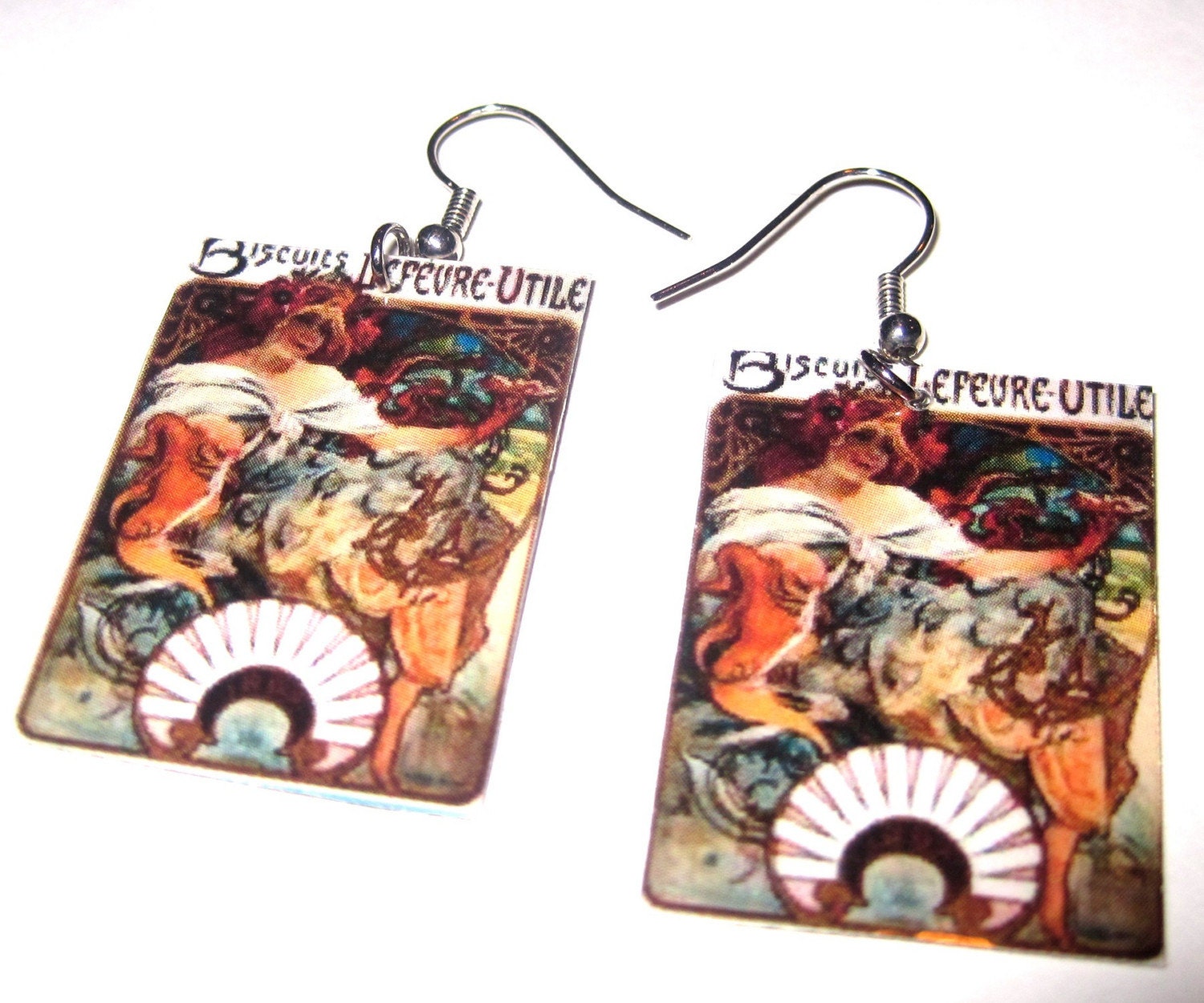 Alphonse Mucha Art Nouveau Earrings  Photo Jewelry