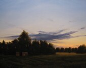 oil painting landscape barn - Split