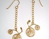 Gold Bike Earrings