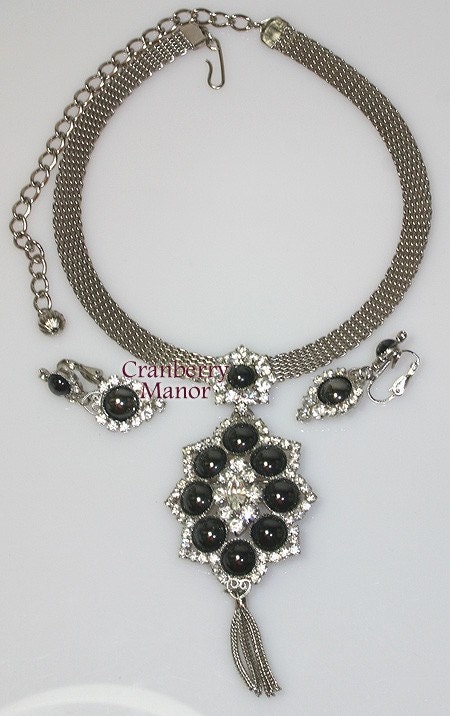 Vintage D&E Juliana Necklace, Brooch/Pendant, Earrings for Studio Girl of Hollywood