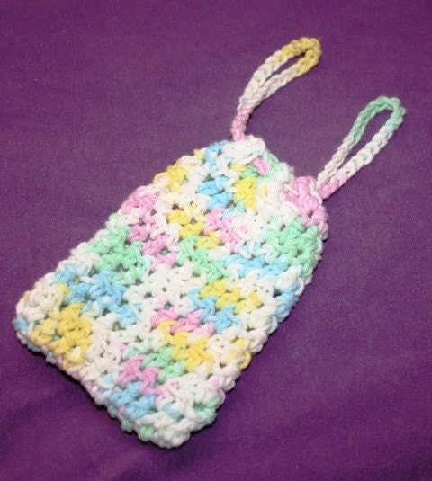 Multi-Colored Cotton Crocheted Soap Saver Bag - Great for a Baby