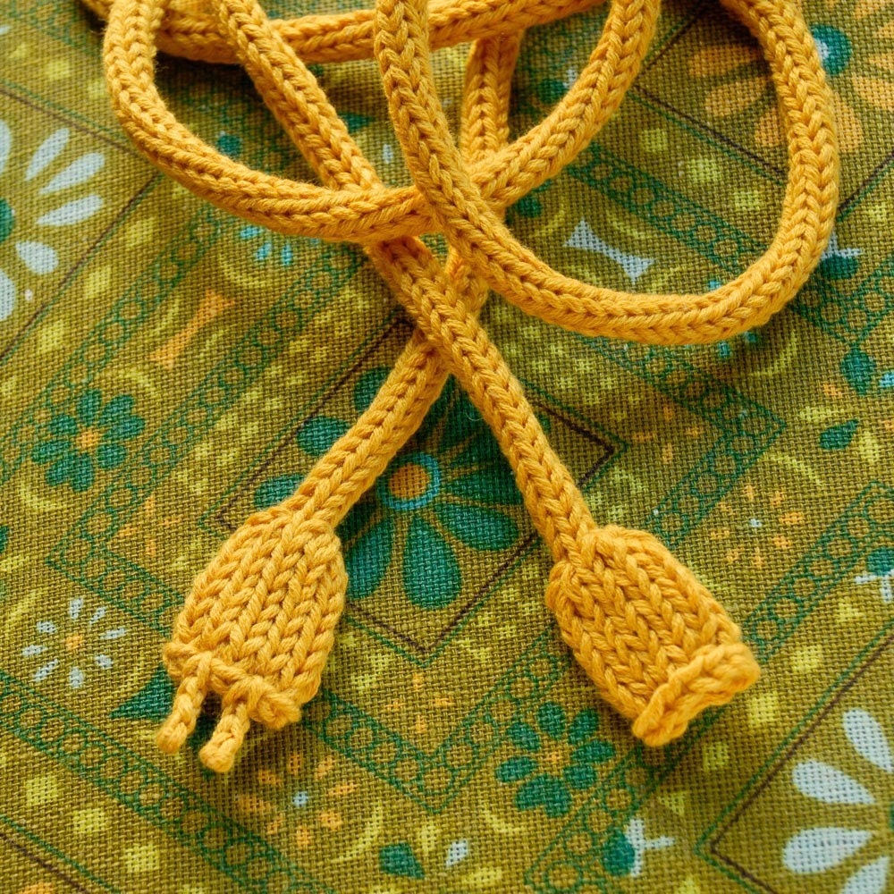 Knitted Power Cord - Yellow